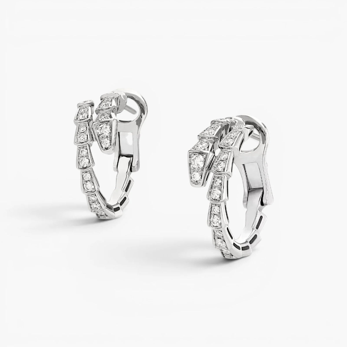 Silver Snake Chain Zircon Earrings | Lightweight Hypoallergenic Jewelry 3