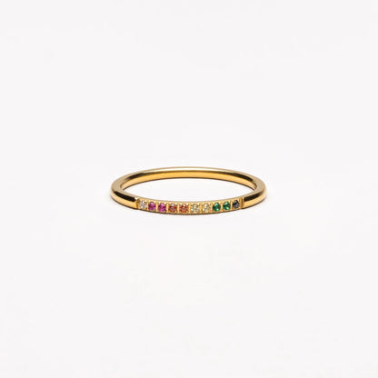 Solene | Gold Ring with Colorful Stones 0