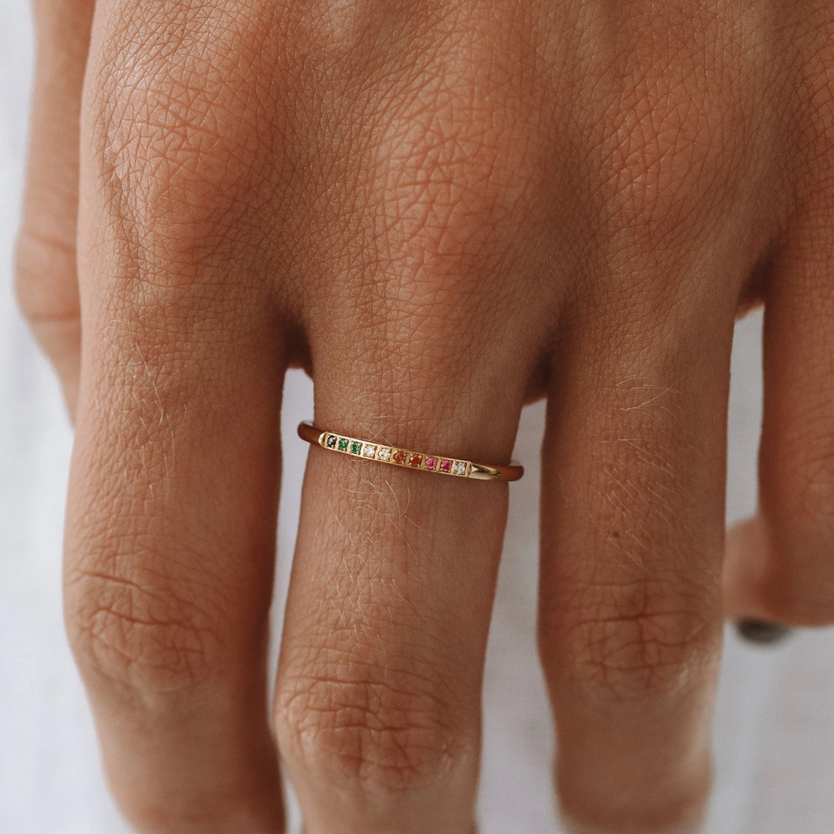 Solene | Gold Ring with Colorful Stones 1