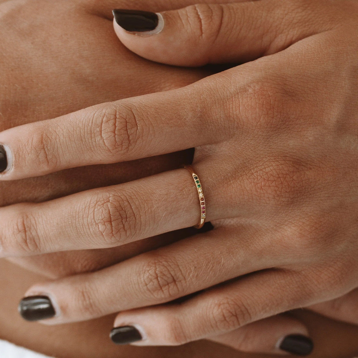 Solene | Gold Ring with Colorful Stones 2