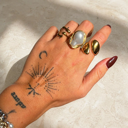 Solstice | Adjustable Open Ring Silver with Sculptural Design 3