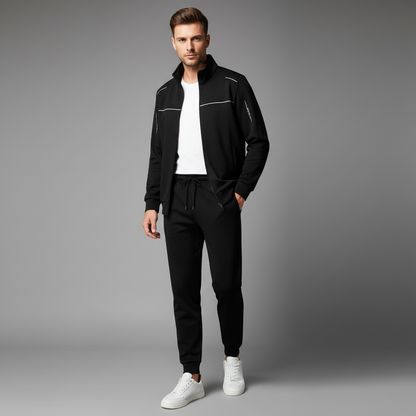 Survêtement Homme Confortable en Polyester | Ensemble Veste et Pantalon