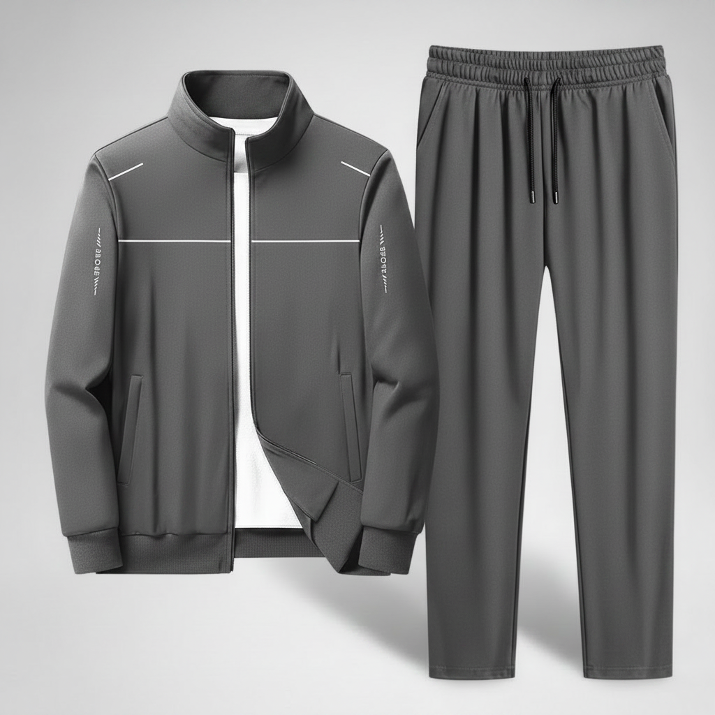 Survêtement Homme Confortable en Polyester | Ensemble Veste et Pantalon