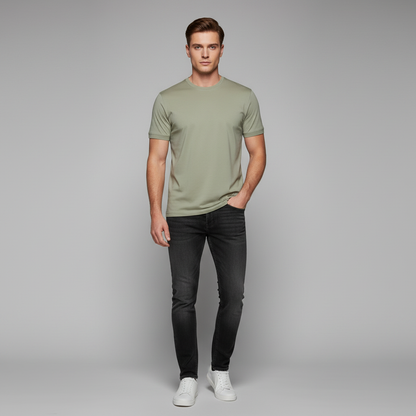 T-Shirt Homme Brillant En Coton Mercerisé | Coupe Slim