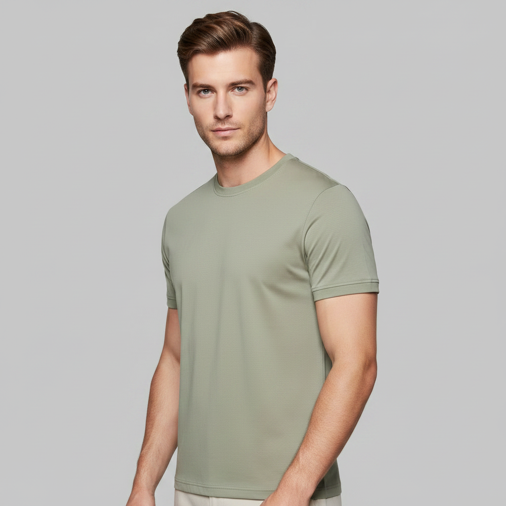 T-Shirt Homme Brillant En Coton Mercerisé | Coupe Slim