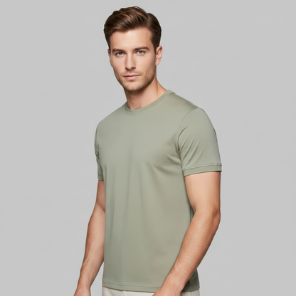 T-Shirt Homme Brillant En Coton Mercerisé | Coupe Slim