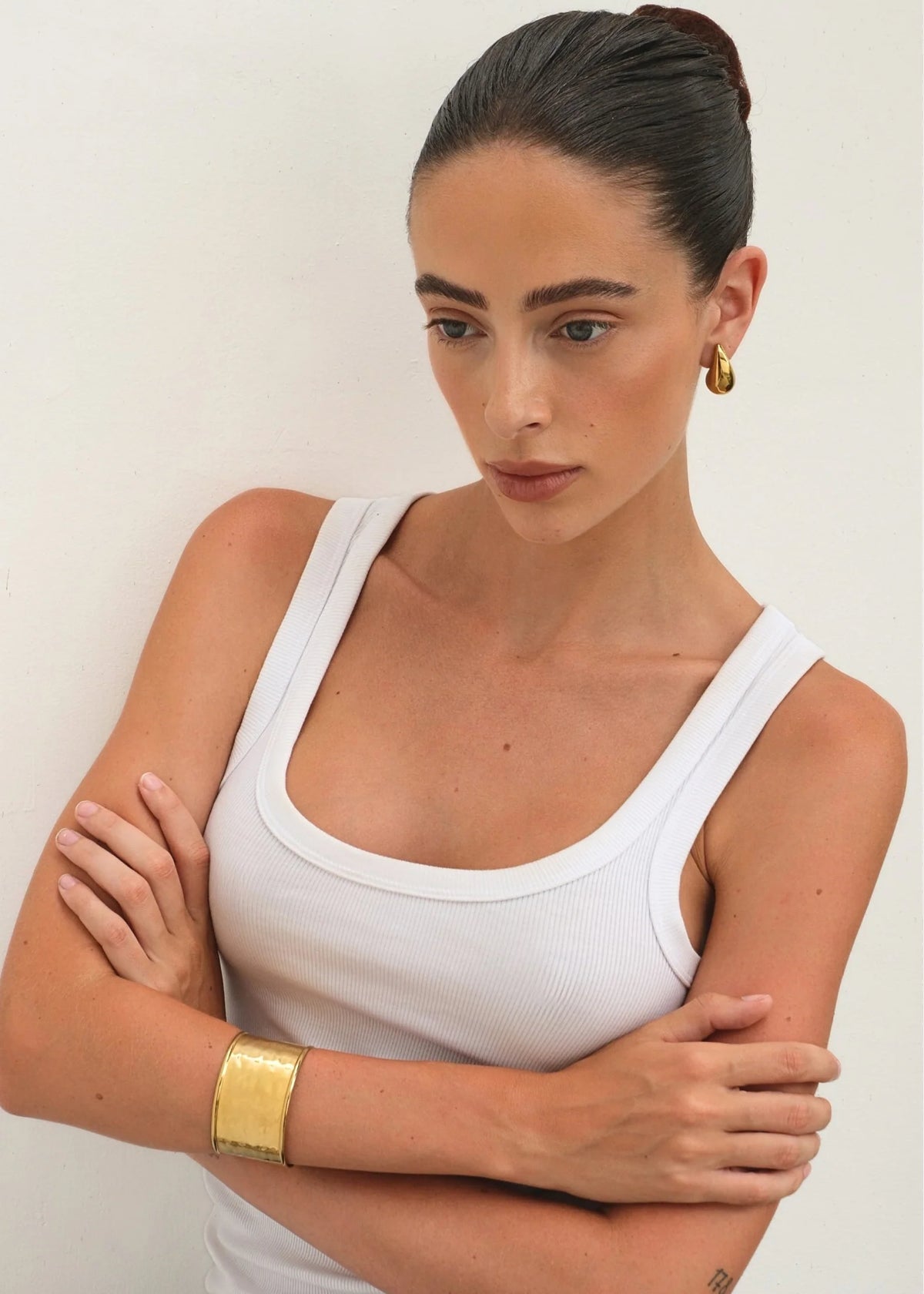 Theia Bangle | Adjustable Open Cuff Bracelet Gold Silver 3