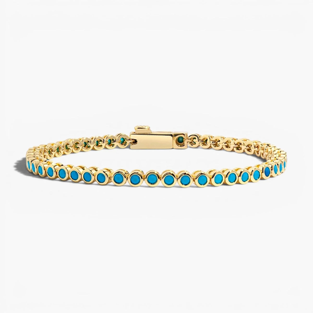 Turquoise Bezel Tennis Bracelet | Women's Stackable Jewelry 0