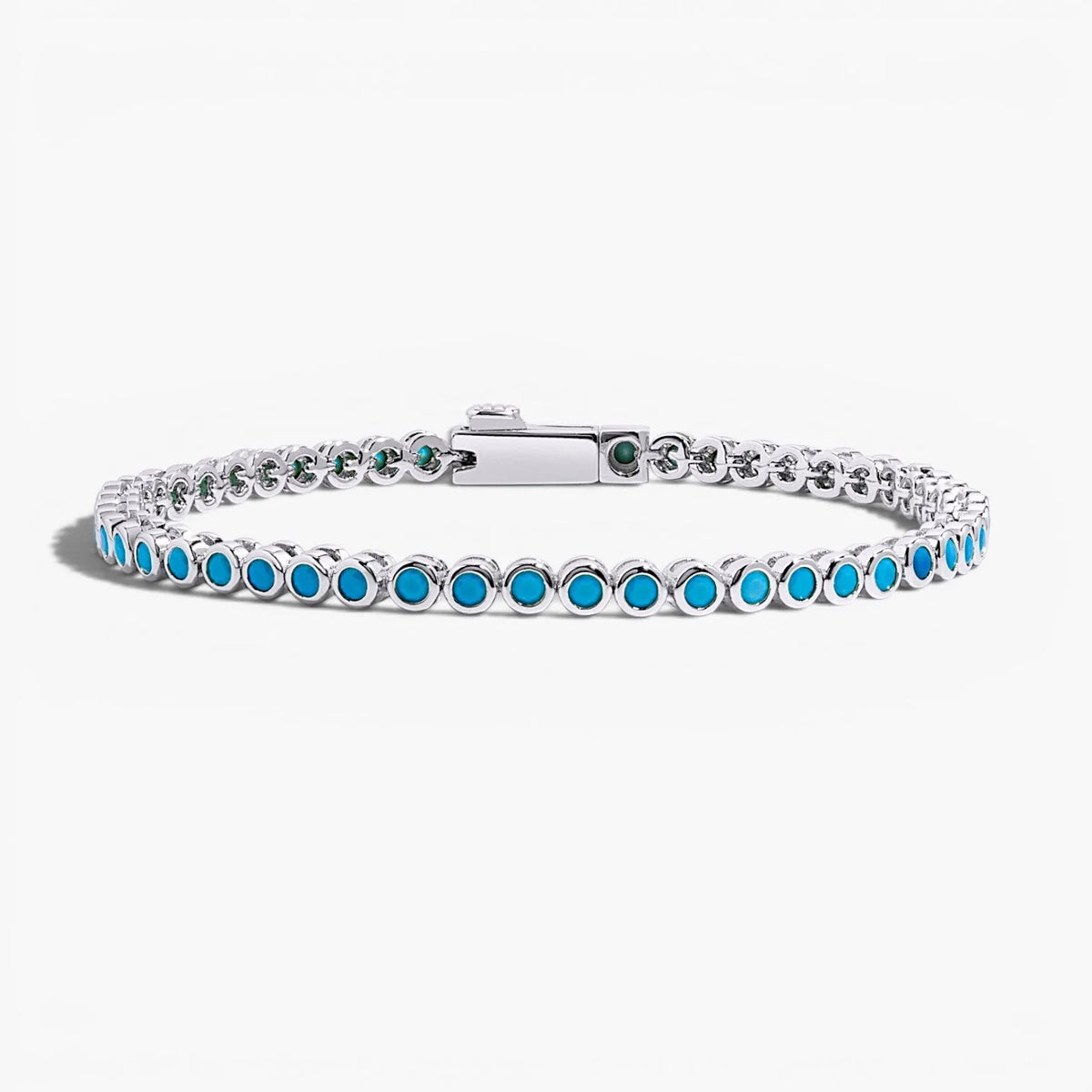 Turquoise Bezel Tennis Bracelet | Women's Stackable Jewelry 5