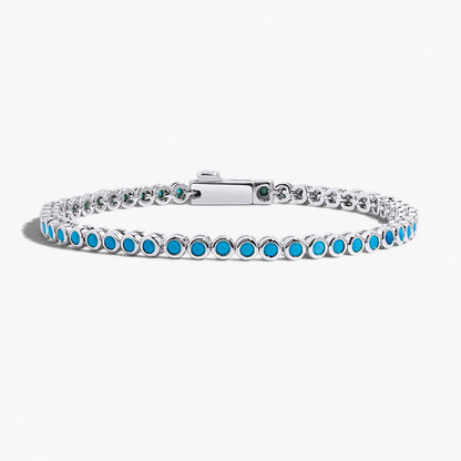 Turquoise Bezel Tennis Bracelet | Women's Stackable Jewelry 5