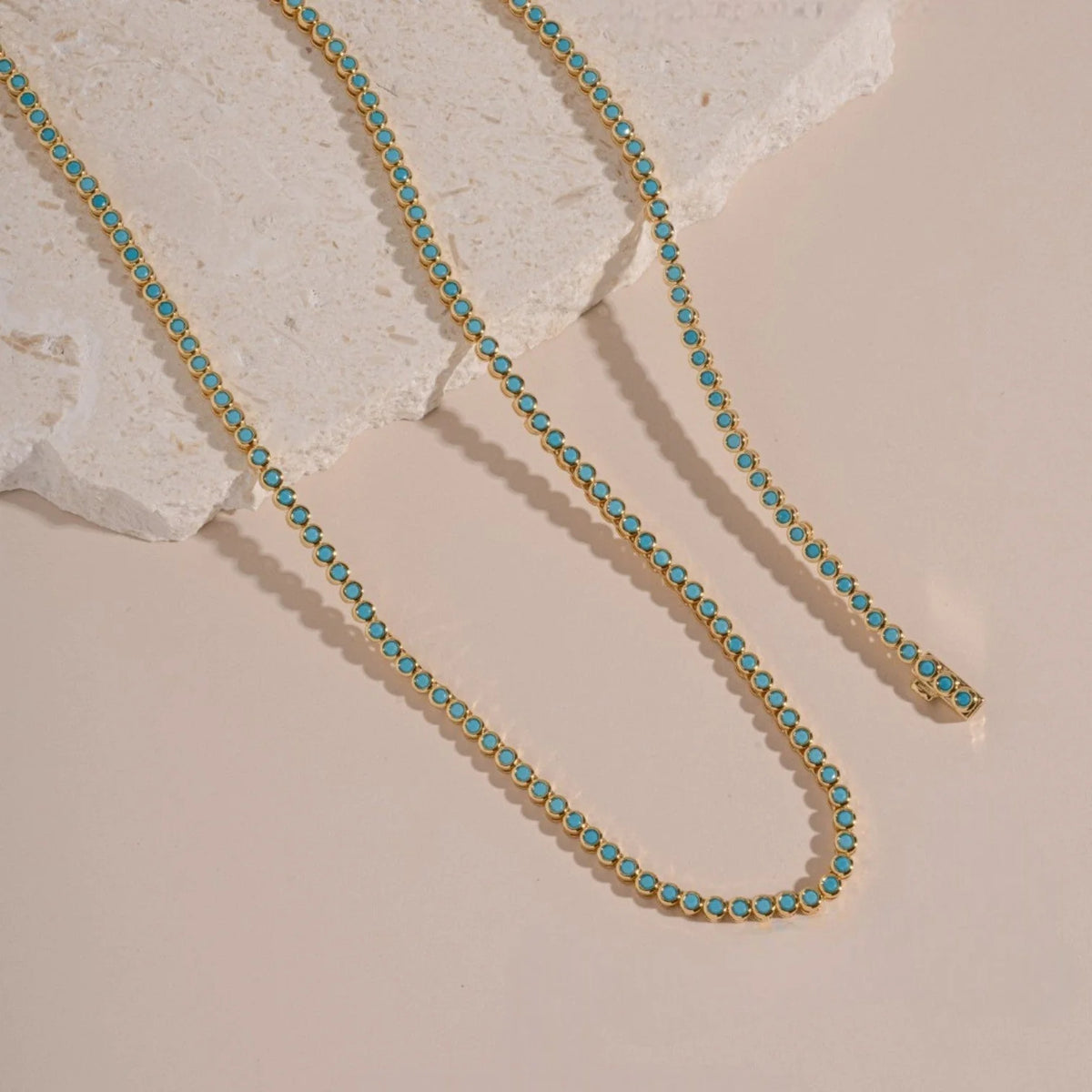 Turquoise Bezel Tennis Bracelet | Women's Stackable Jewelry 8