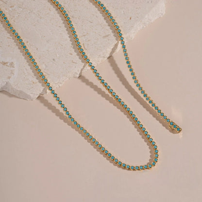 Turquoise Bezel Tennis Bracelet | Women's Stackable Jewelry 8