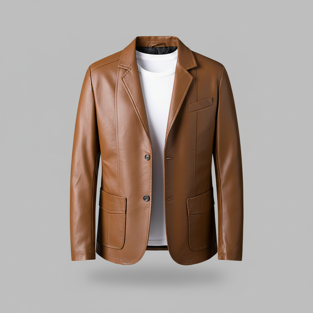 Veste Cuir PU Homme Classique | Blouson Similicuir Élégant