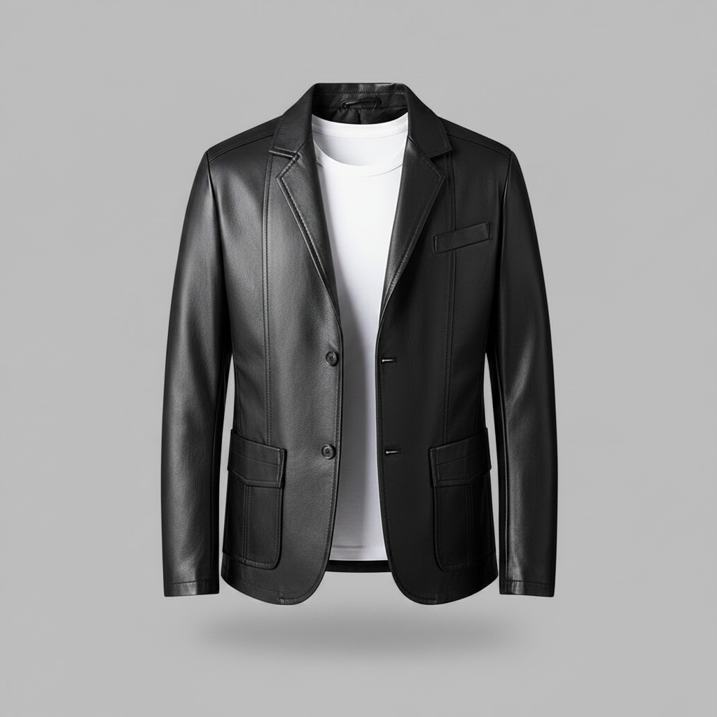 Veste Cuir PU Homme Classique | Blouson Similicuir Élégant