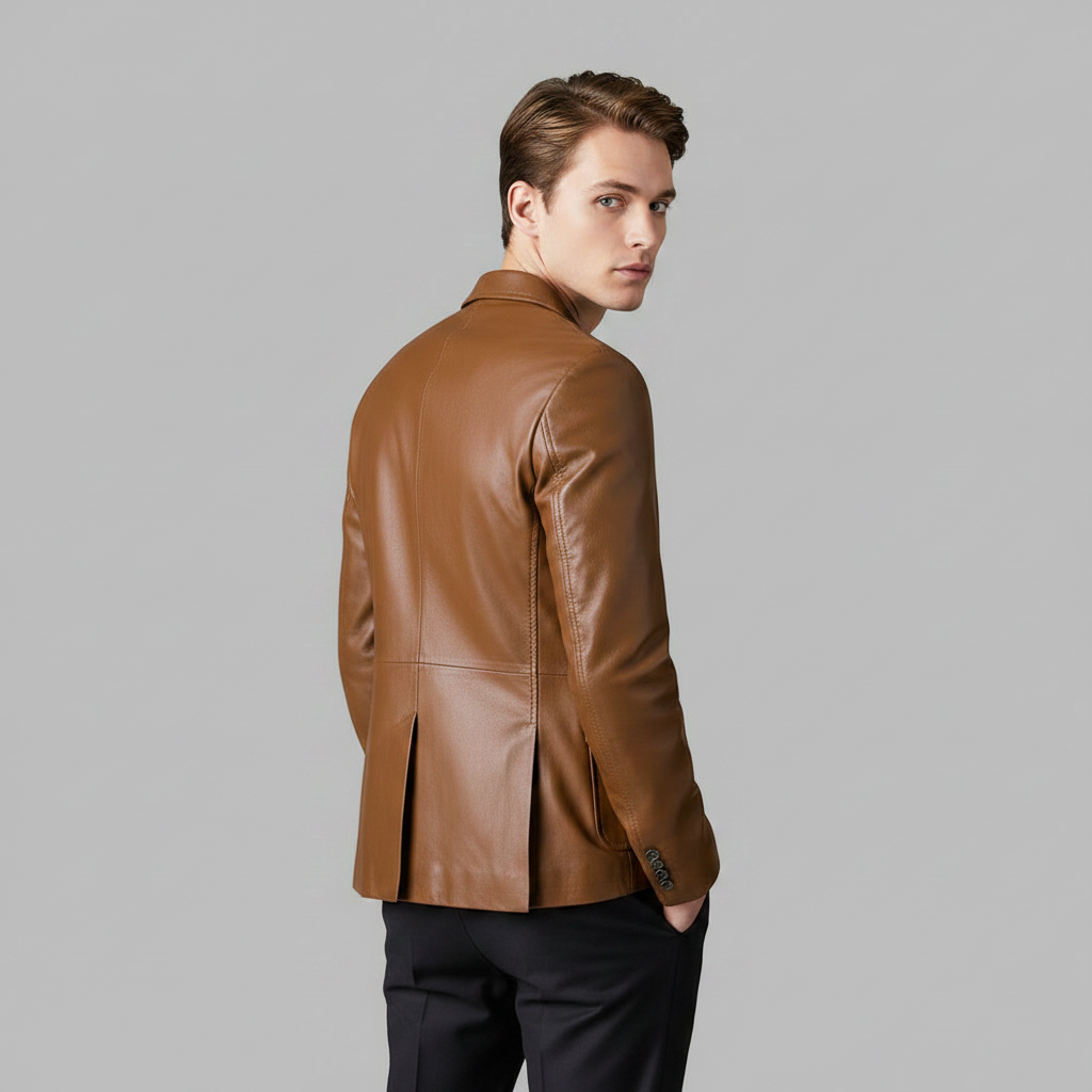 Veste Cuir PU Homme Classique | Blouson Similicuir Élégant