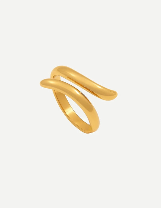 Virella | Sculptural Open Curve Ring in Polished Metal 0